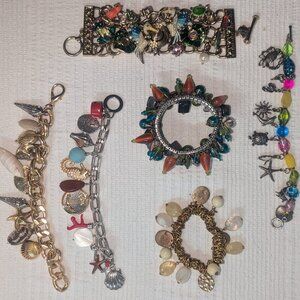 Bundle of 6 Miscellaneous Nautical/Beachy/Betsy Johnson Costume Jewelry Bracelet